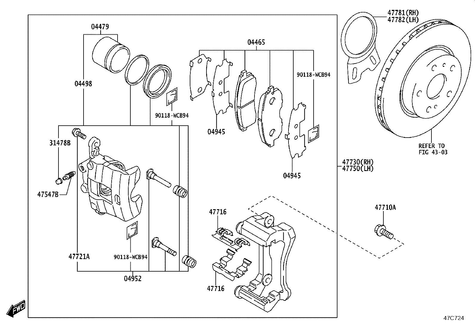 04465-WC003 PAD KIT, DISC BRAKE, FRONT product image