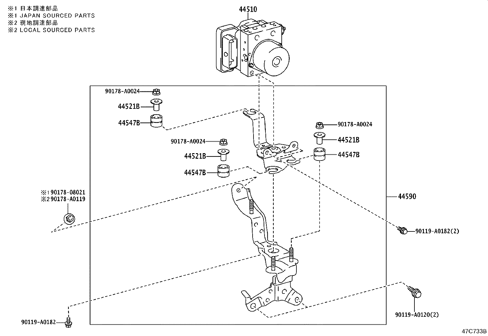44050-07171 ACTUATOR ASSY, BRAKE product image