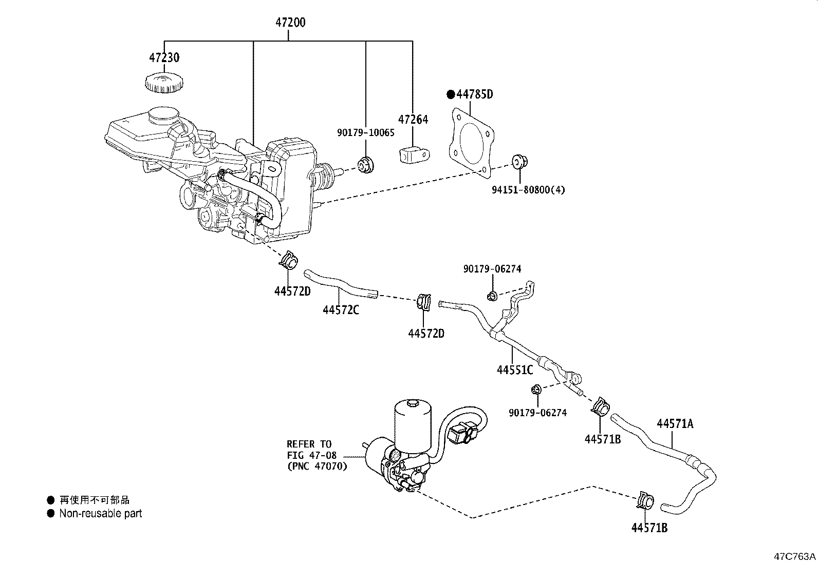 47050-76320 CYLINDER ASSY, BRAKE MASTER product image