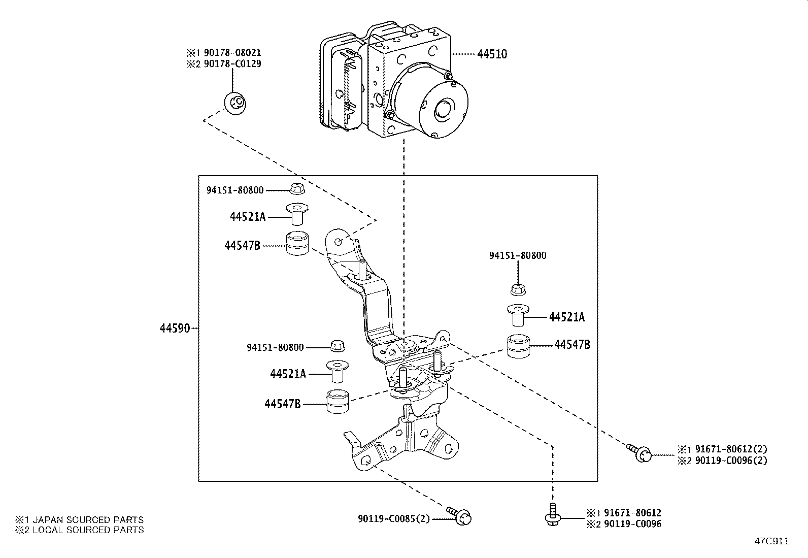 44590-06350 BRACKET ASSY, BRAKE ACTUATOR product image