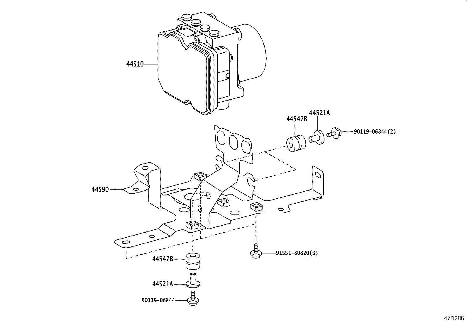 44590-25030 BRACKET ASSY, BRAKE ACTUATOR product image