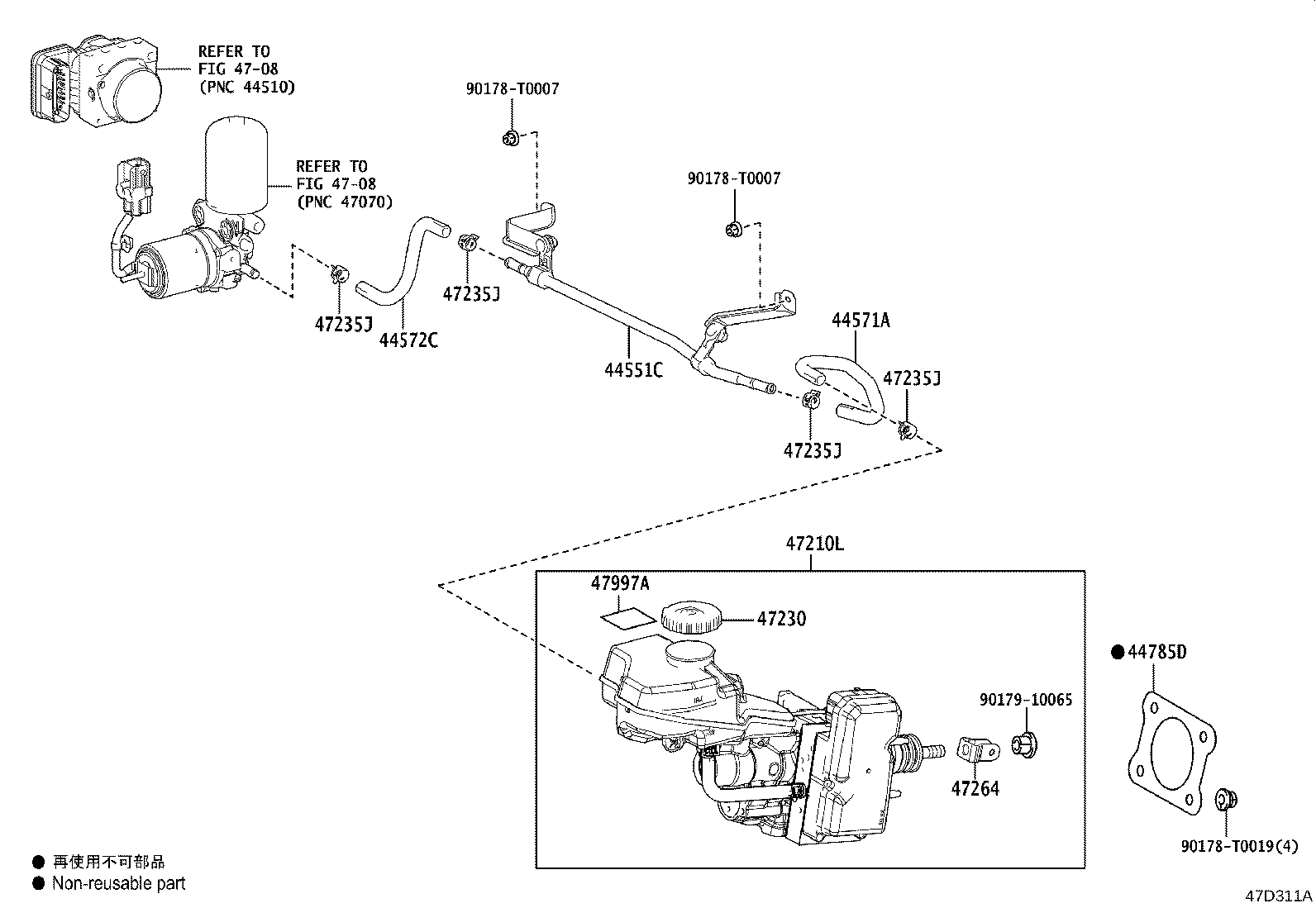 44551-06090 TUBE, BRAKE ACTUATOR, NO.1 product image