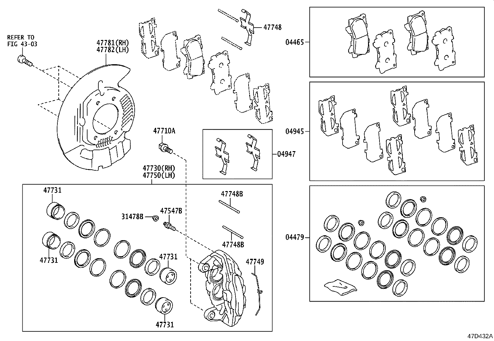 04478-02490 CYLINDER KIT, DISC BRAKE, FRONT product image