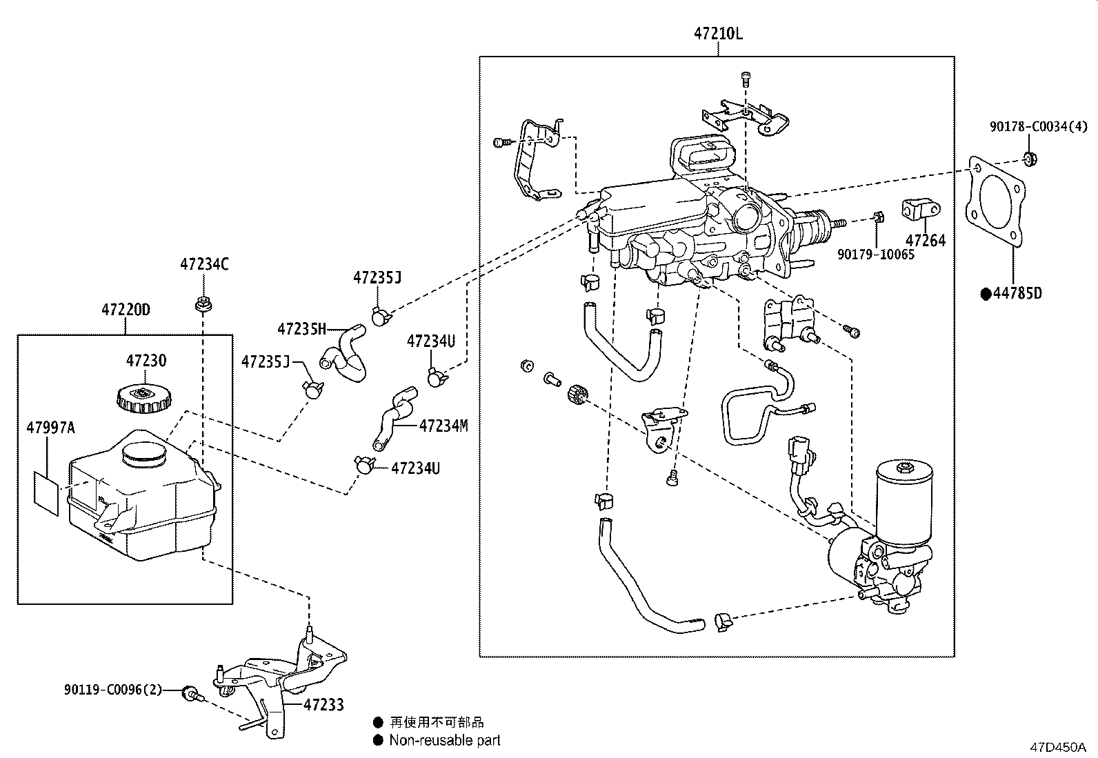47050-08031 BRAKE BOOSTER ASSY, W/MASTER CYLINDER product image