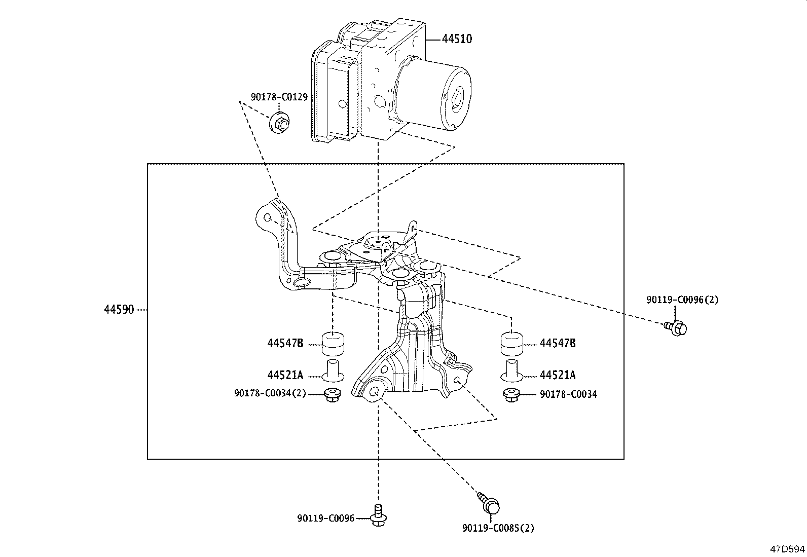 44590-0R080 BRACKET ASSY, BRAKE ACTUATOR product image