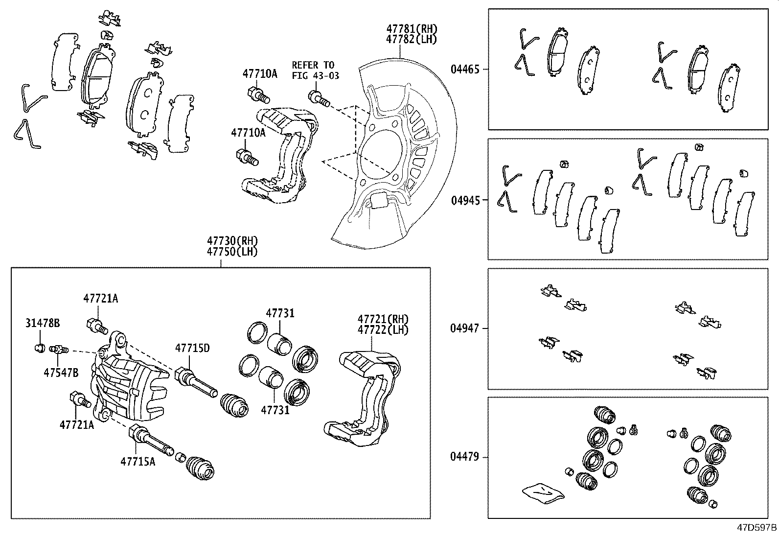 47721-F6010 MOUNTING, FRONT DISC BRAKE CYLINDER, RH product image