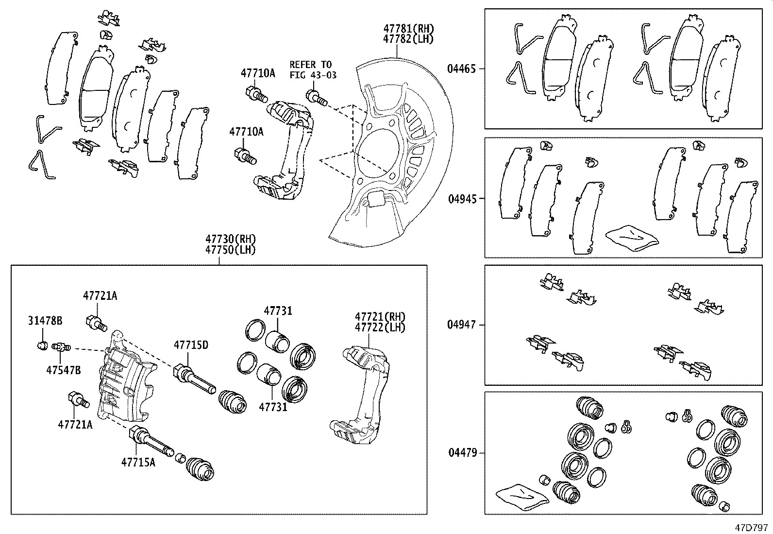 47730-0R050 CYLINDER ASSY, FRONT DISC BRAKE, RH product image