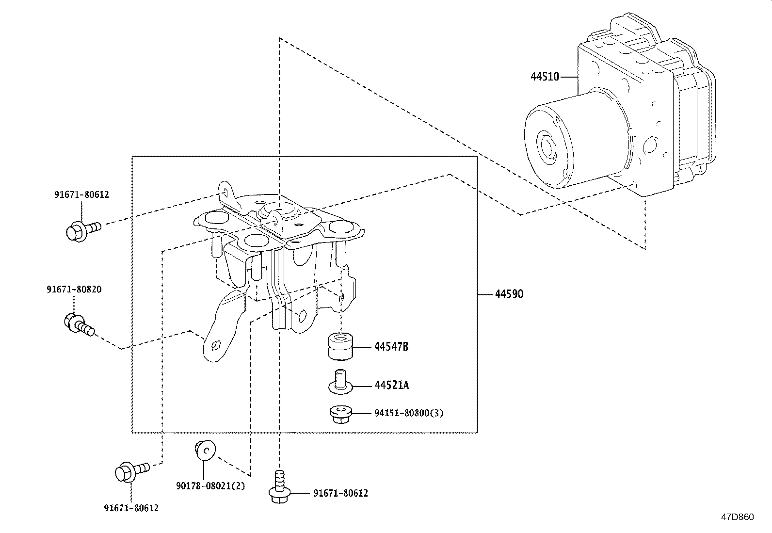 44050-76190 ACTUATOR ASSY, BRAKE product image