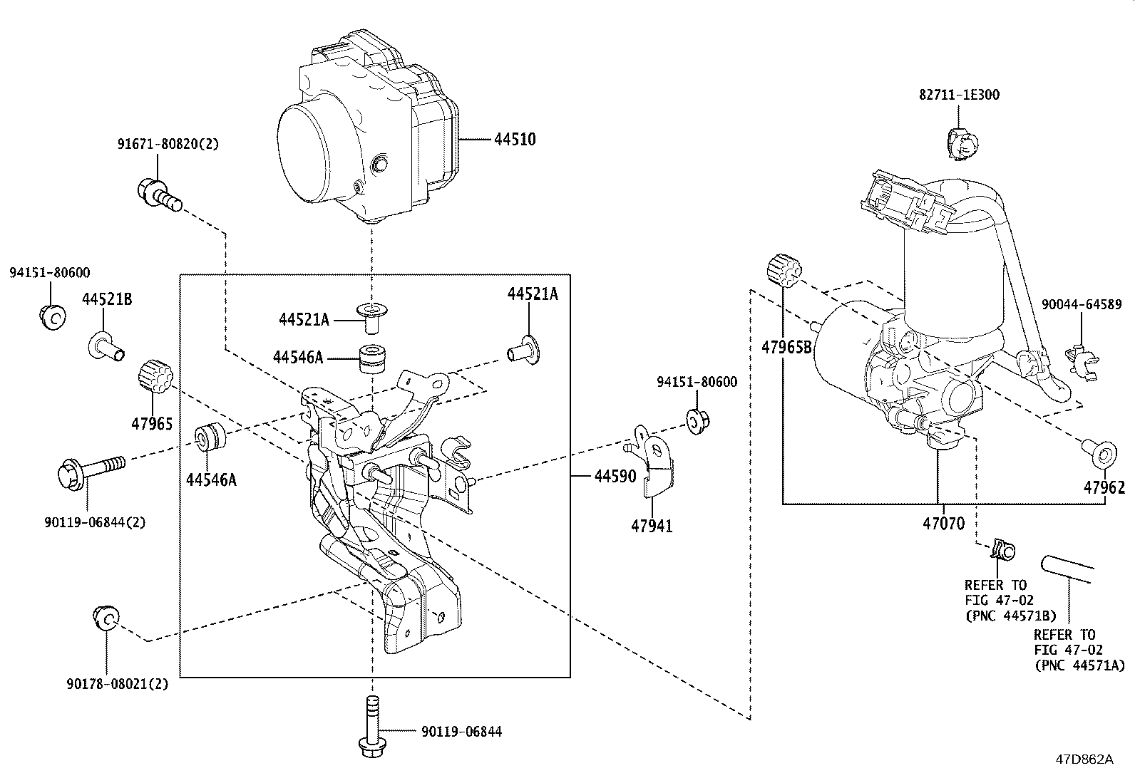 44050-76190 ACTUATOR ASSY, BRAKE product image