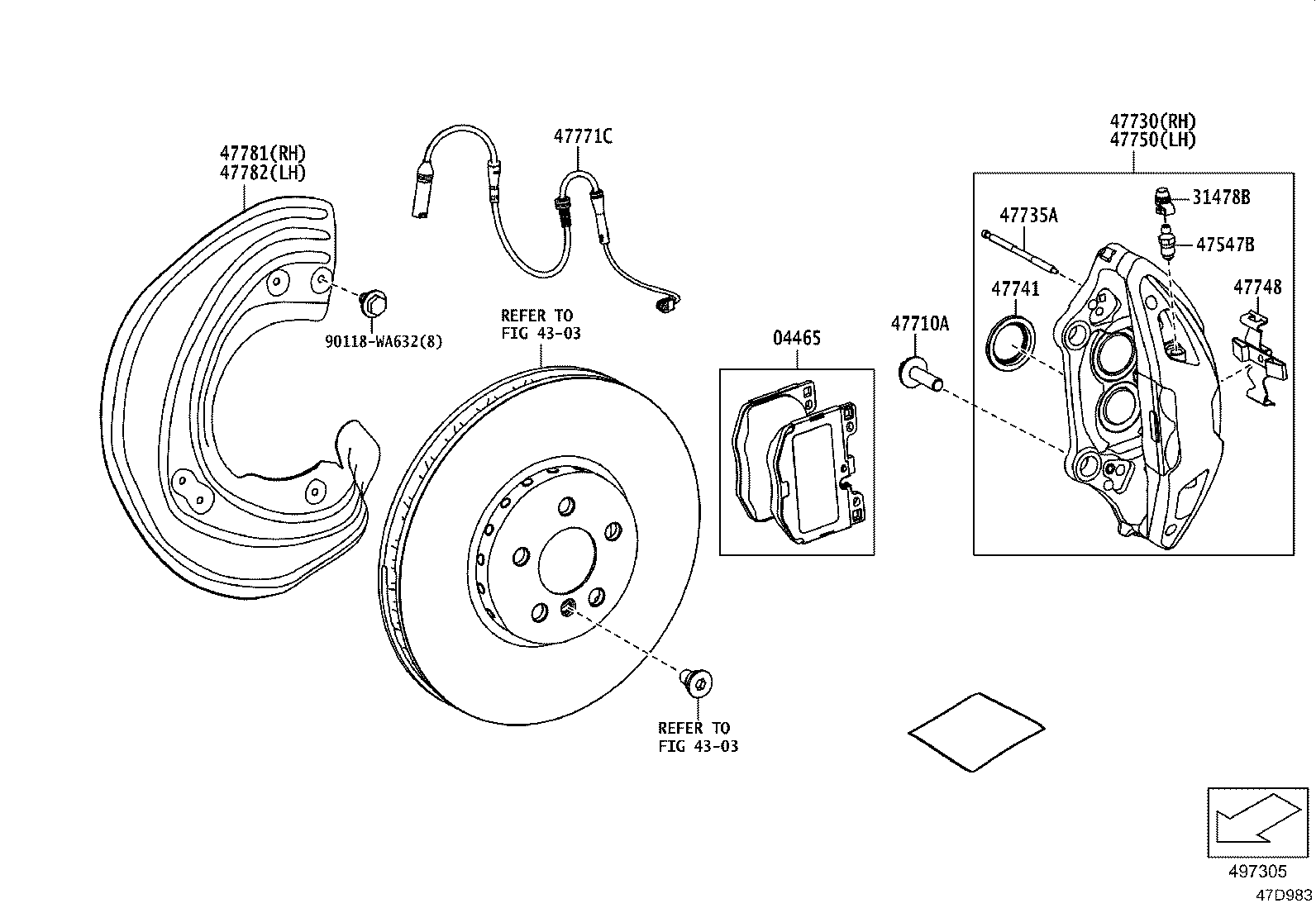 47730-WAA06 CYLINDER ASSY, FRONT DISC BRAKE, RH product image