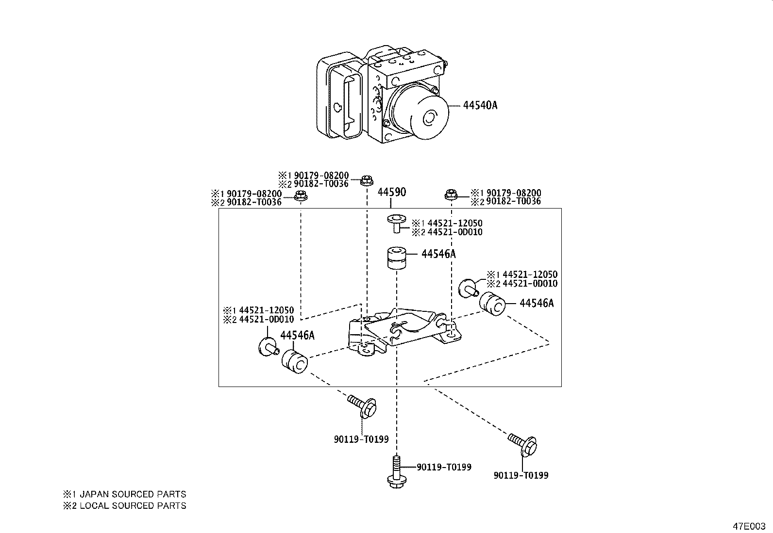 44050-71K70 ACTUATOR ASSY, VSC product image