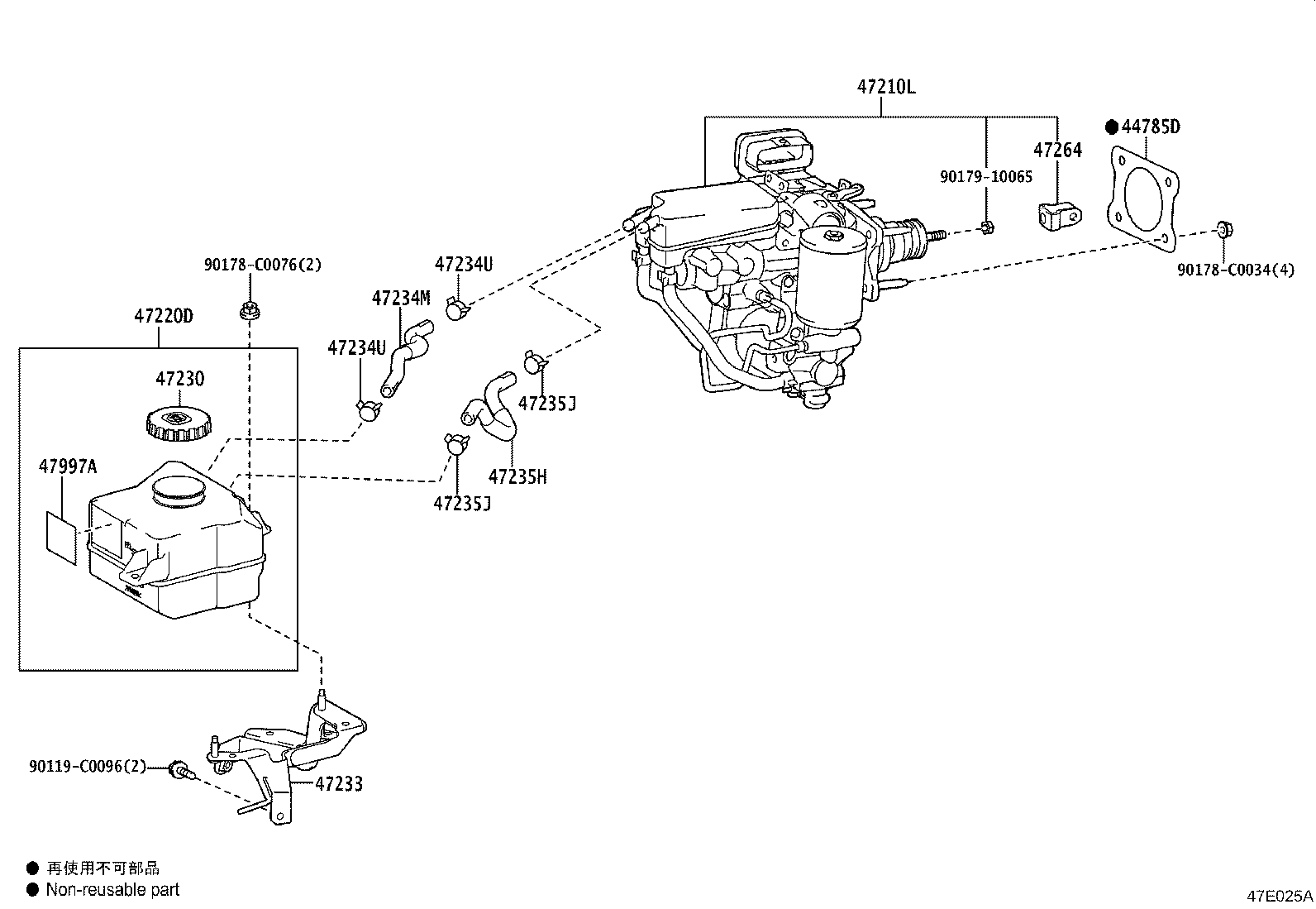 47050-08020 BRAKE BOOSTER ASSY, W/MASTER CYLINDER product image