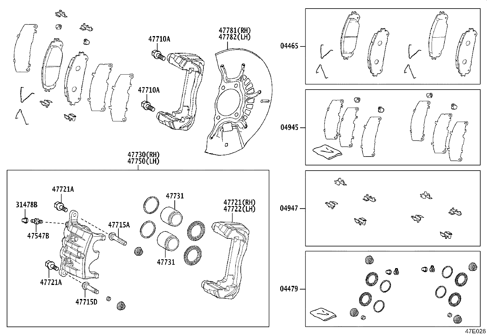 47721-08060 MOUNTING, FRONT DISC BRAKE CYLINDER, RH product image