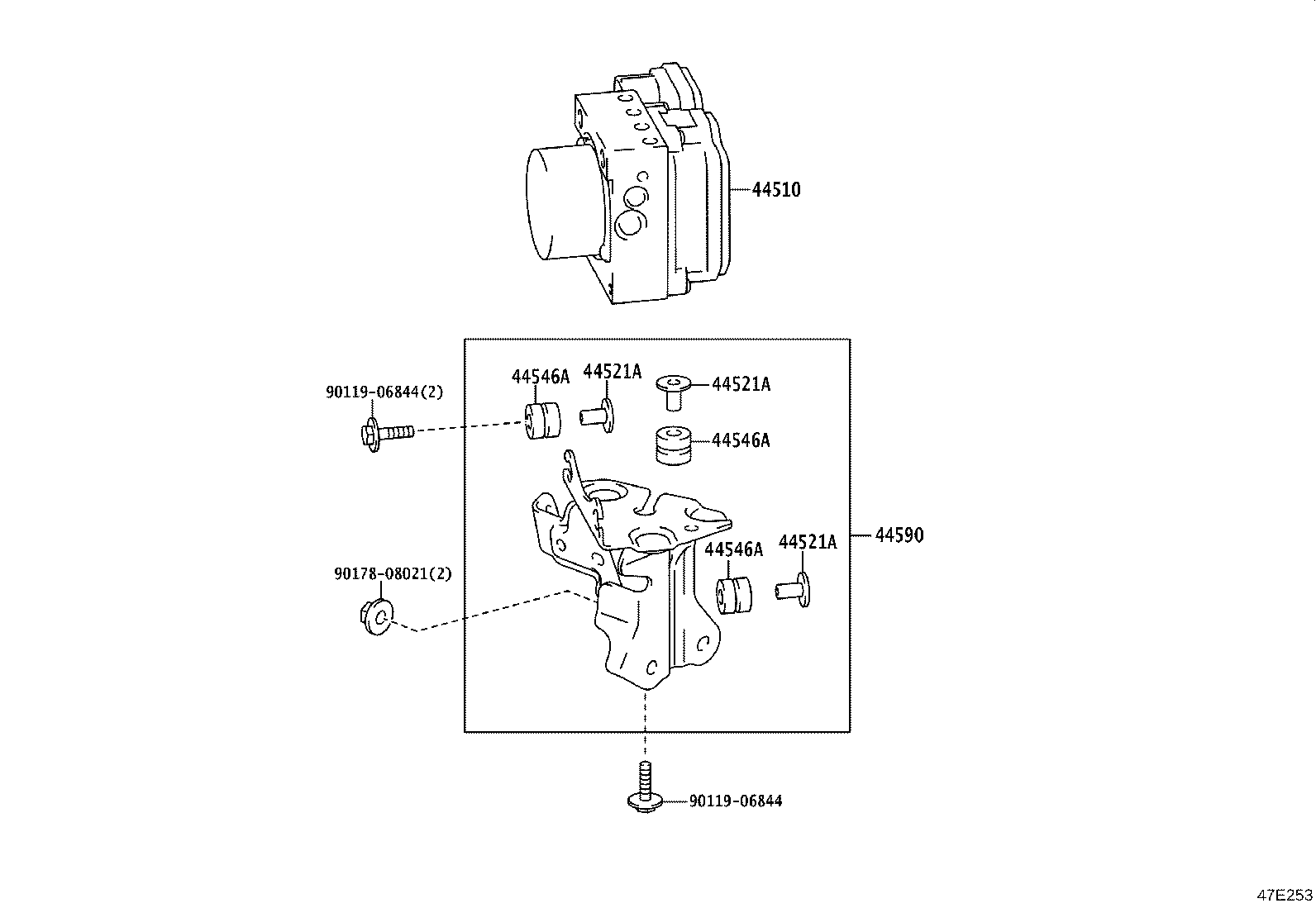 44590-47100 BRACKET ASSY, BRAKE ACTUATOR product image