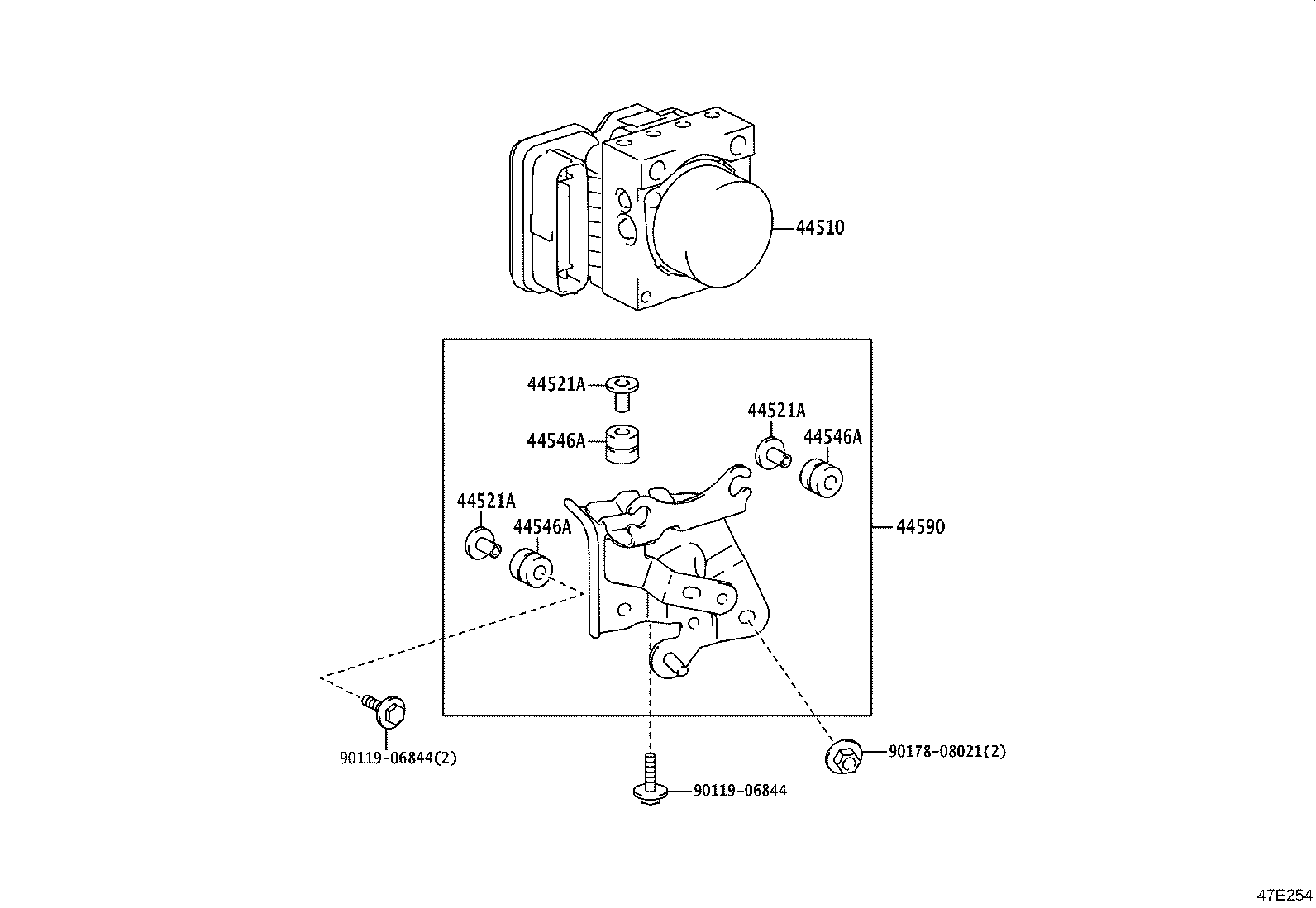 44590-47100 BRACKET ASSY, BRAKE ACTUATOR product image