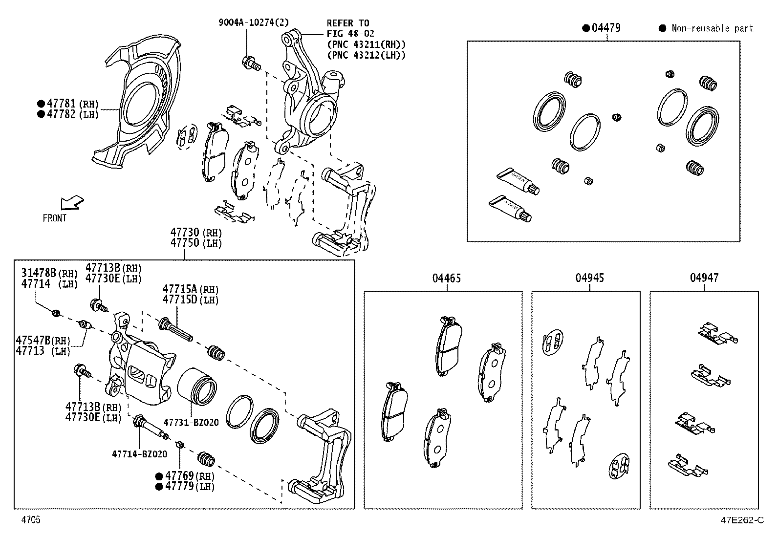 04465-BZ154 PAD KIT, DISC BRAKE, FRONT product image