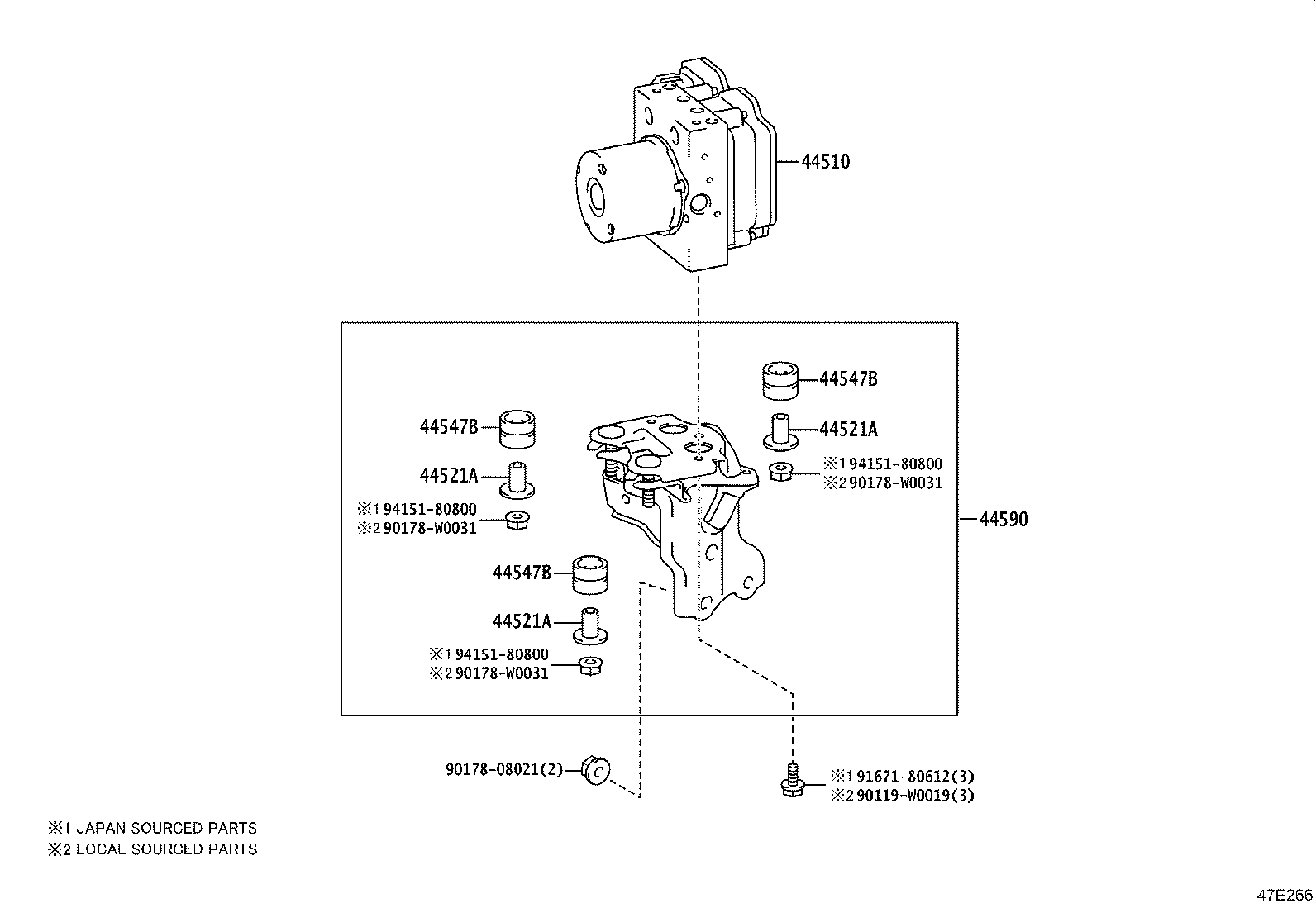 44547-33100 CUSHION, BRAKE ACTUATOR BRACKET product image