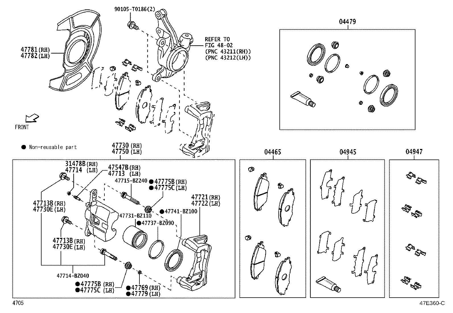 04465-B1430 PAD KIT, DISC BRAKE, FRONT product image