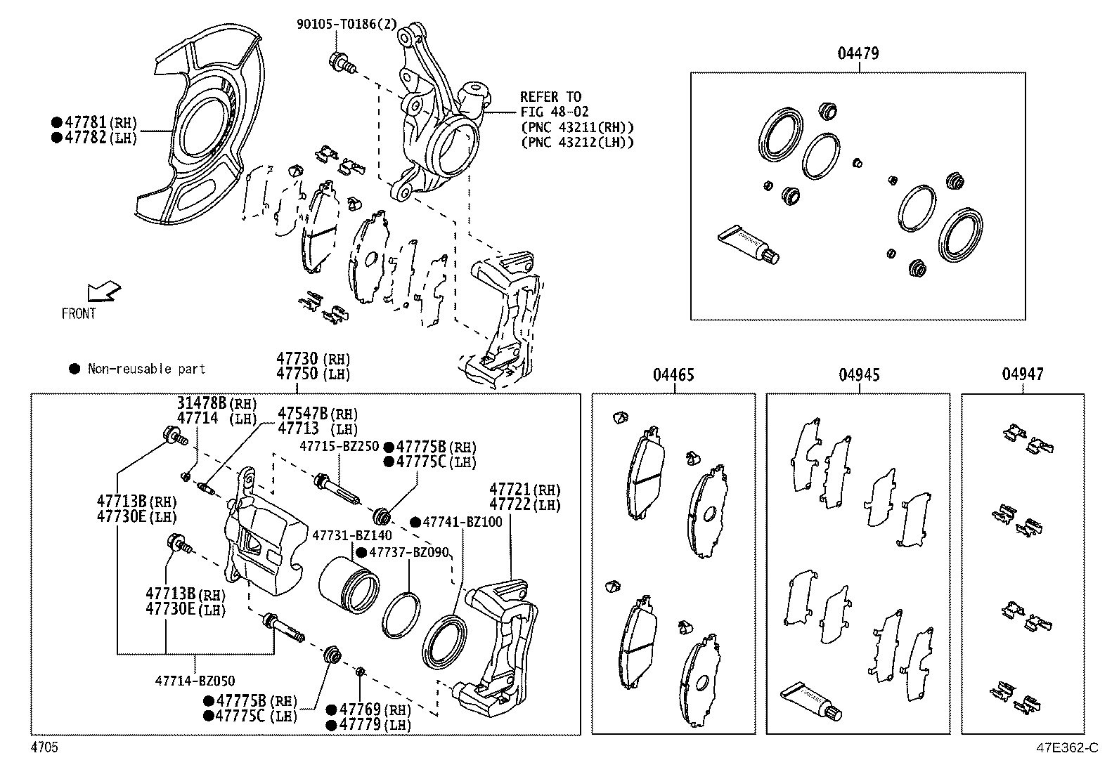 04465-B1430 PAD KIT, DISC BRAKE, FRONT product image