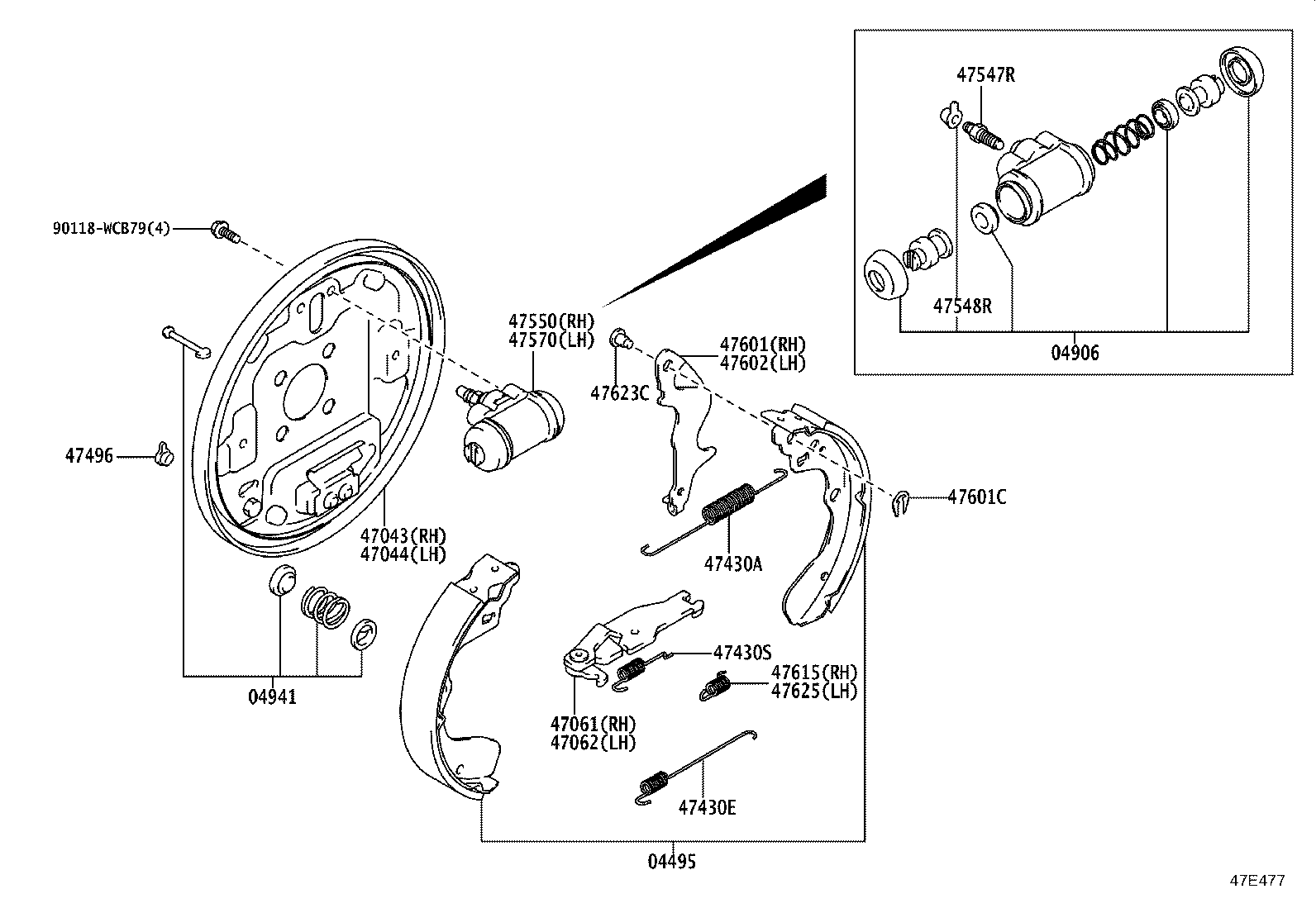 04495-WC007 SHOE KIT, REAR BRAKE product image