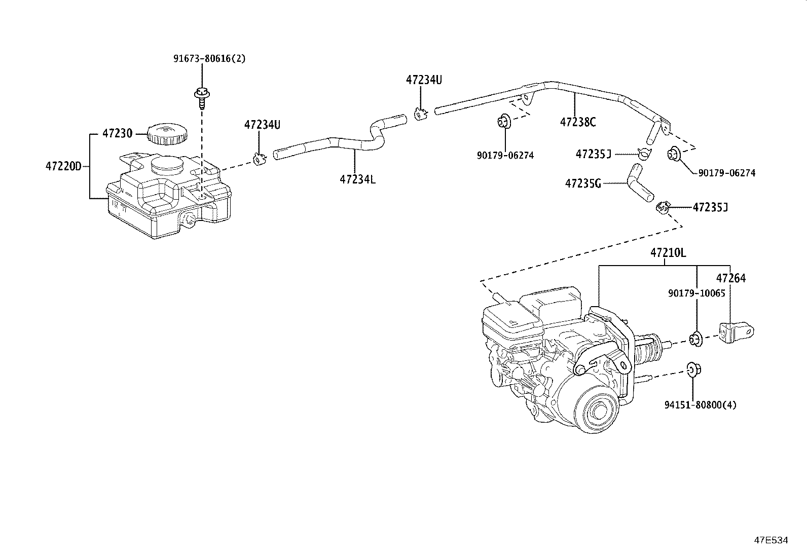 47050-V2010 BRAKE BOOSTER ASSY, W/MASTER CYLINDER product image