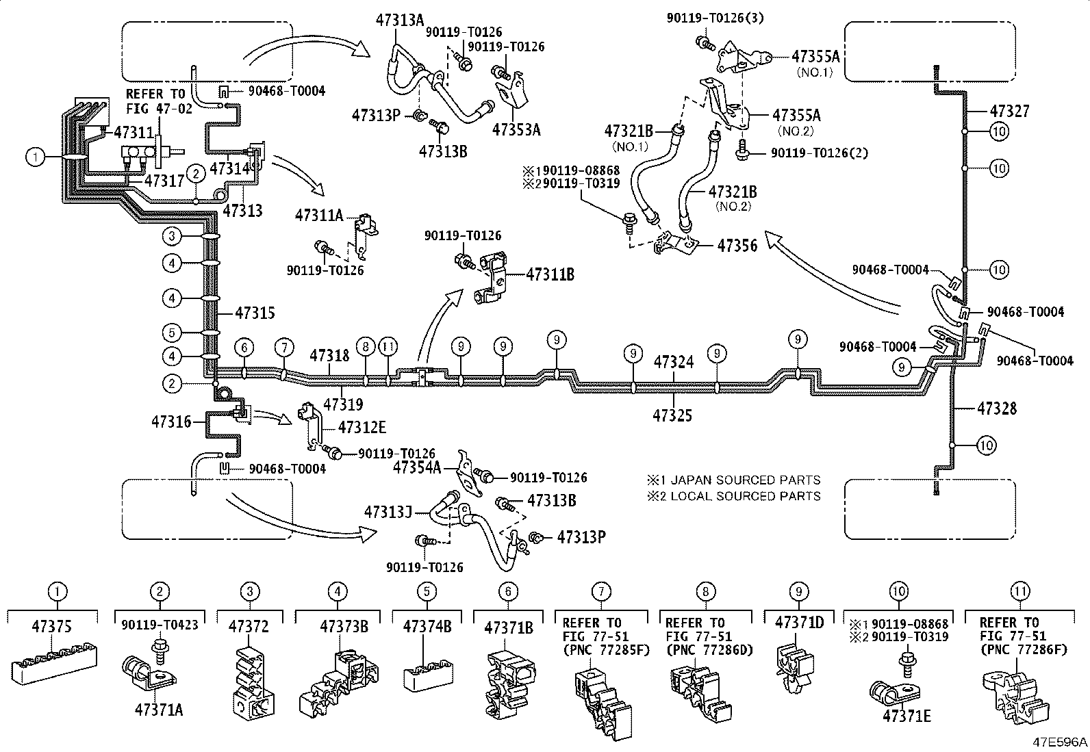 47311-KK080 TUBE, FRONT BRAKE, NO.1 product image