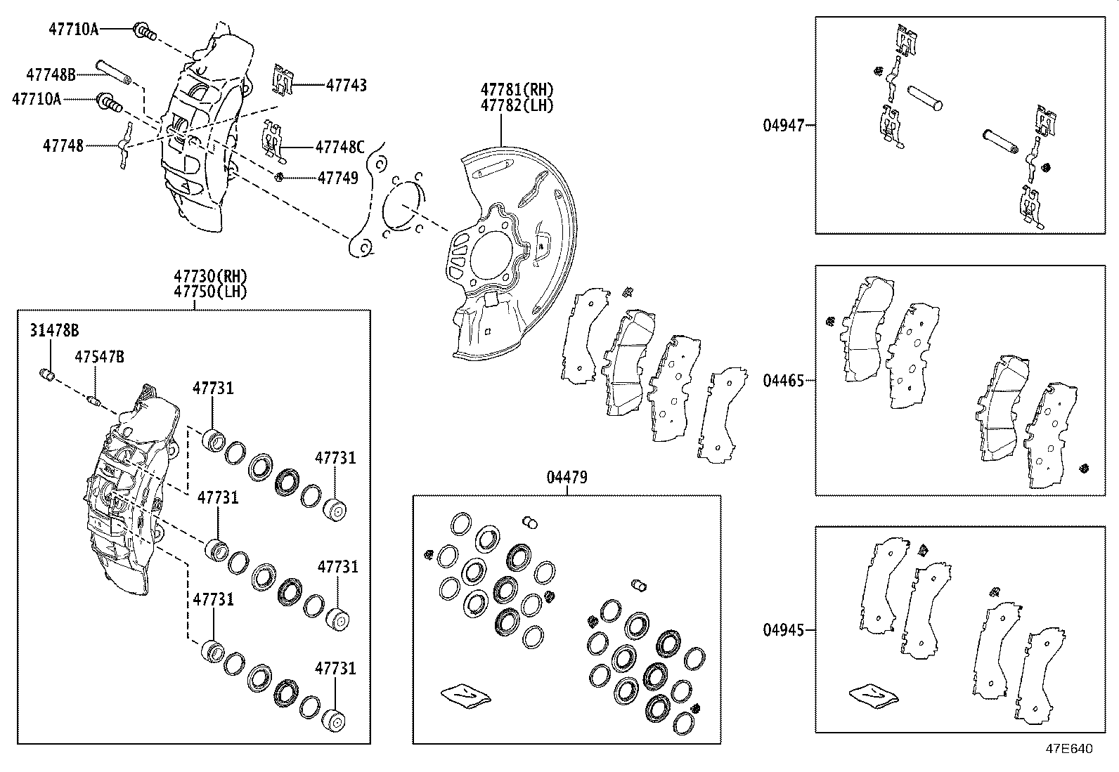 47730-40110 CYLINDER ASSY, FRONT DISC BRAKE, RH product image