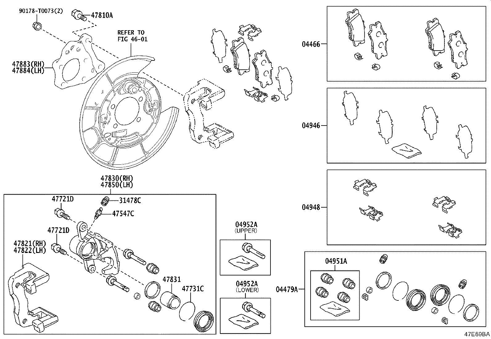 04946-0A010 SHIM KIT, ANTI SQUEAL(FOR REAR DISC BRAKE) product image