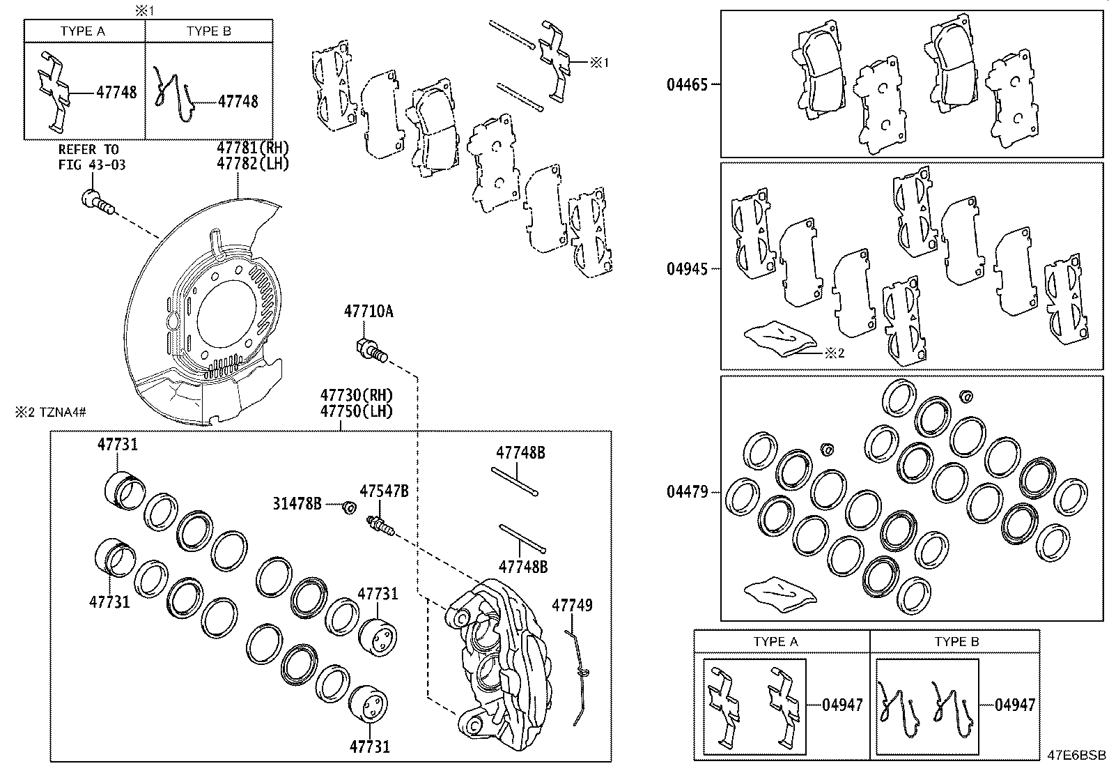 04465-02580 PAD KIT, DISC BRAKE, FRONT product image