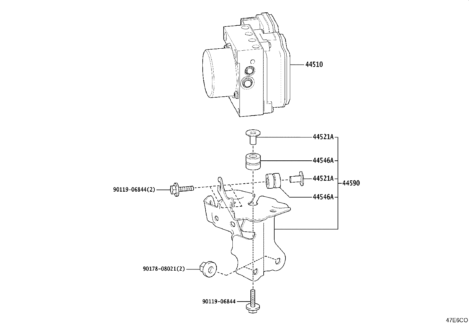 44050-76190 ACTUATOR ASSY, BRAKE product image