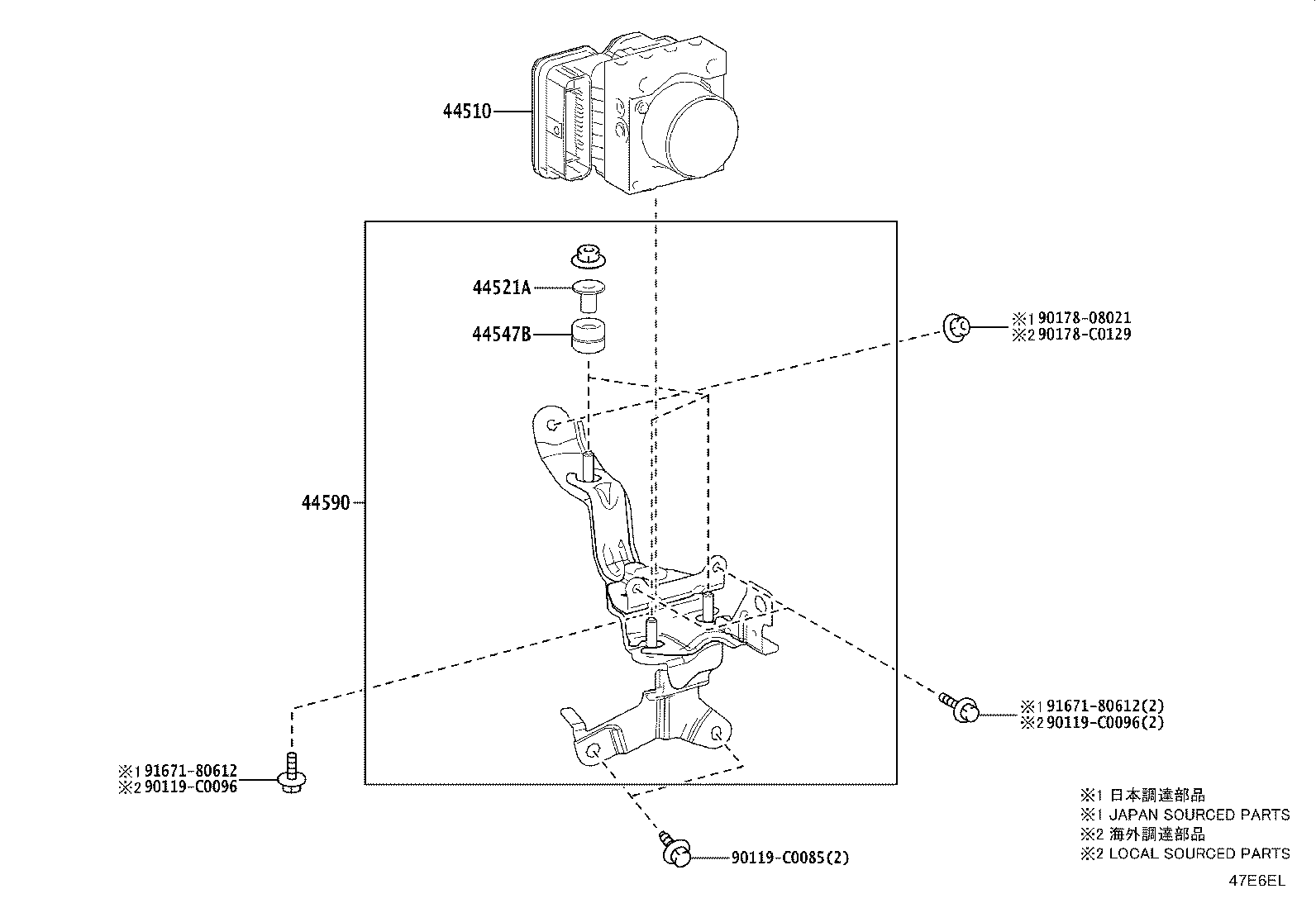 44590-06410 BRACKET ASSY, BRAKE ACTUATOR product image