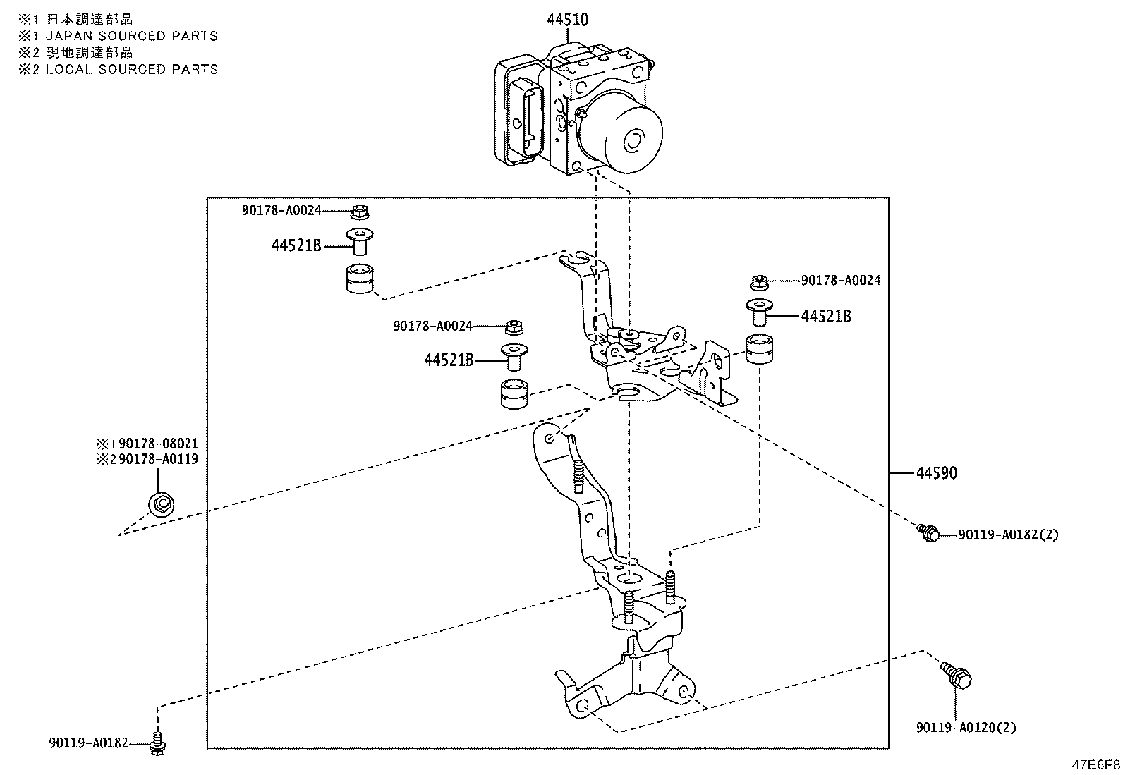 44590-06390 BRACKET ASSY, BRAKE ACTUATOR product image