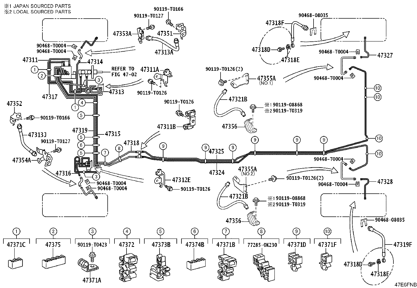 47311-KK080 TUBE, FRONT BRAKE, NO.1 product image
