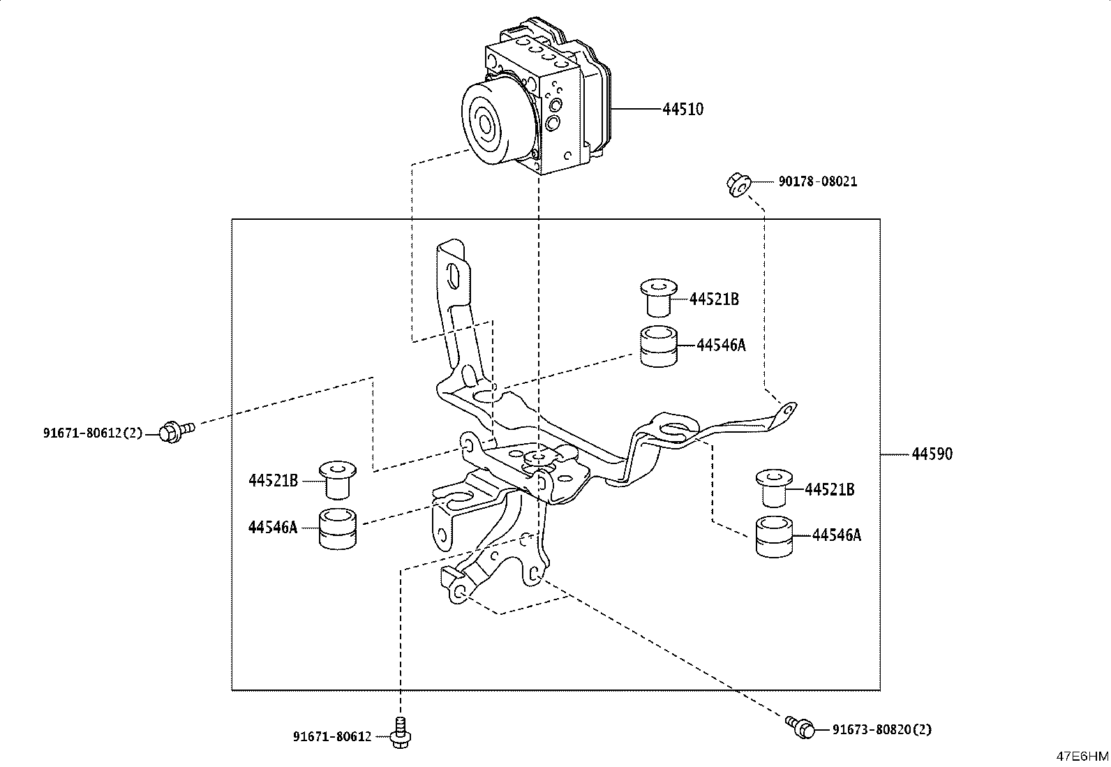 44590-33240 BRACKET ASSY, BRAKE ACTUATOR product image