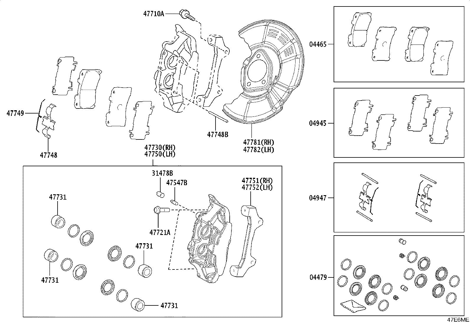 47750-52510 CYLINDER ASSY, DISC BRAKE, LH product image