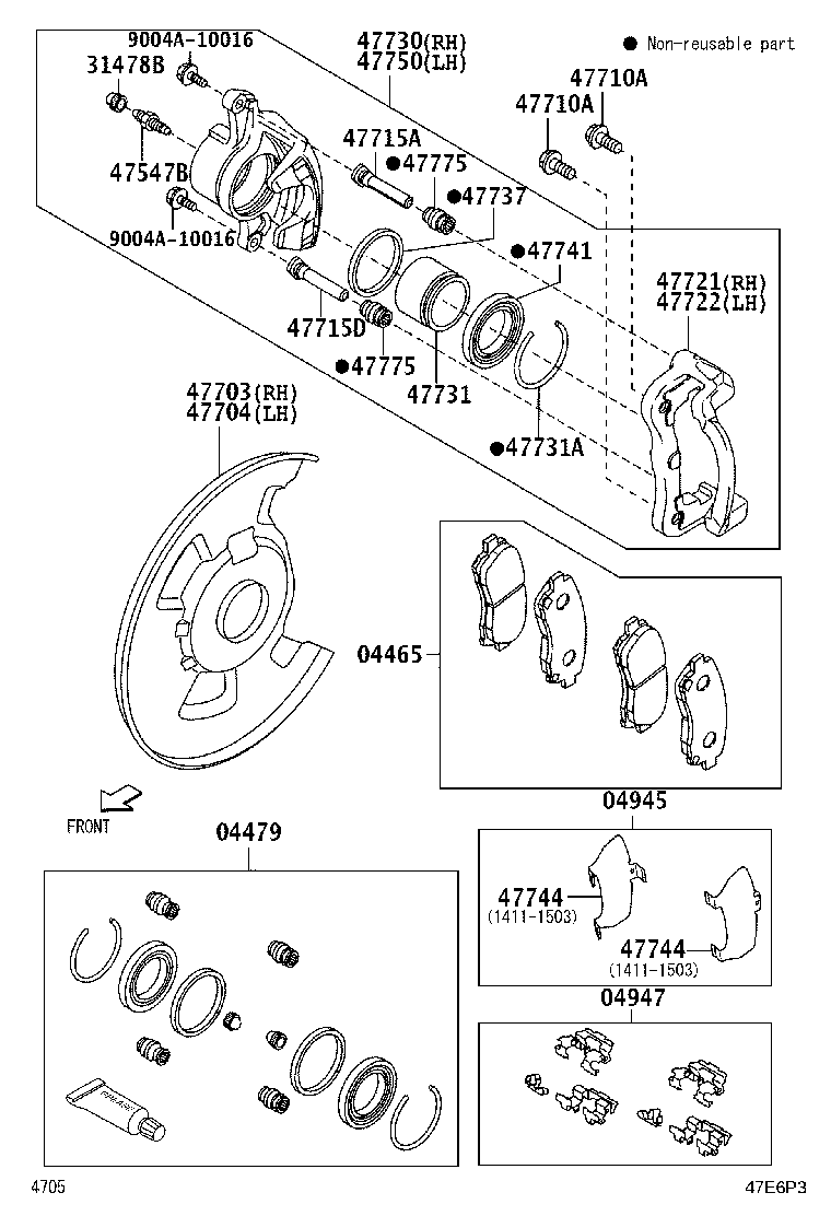 04465-BZ100 PAD KIT, DISC BRAKE, FRONT product image