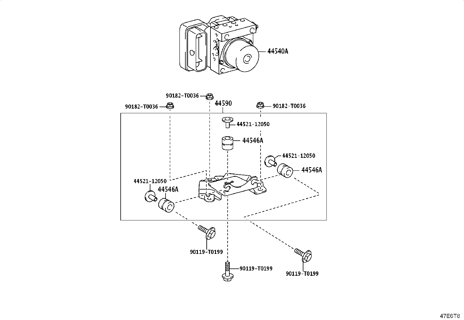 44590-0K140 BRACKET ASSY, BRAKE ACTUATOR product image