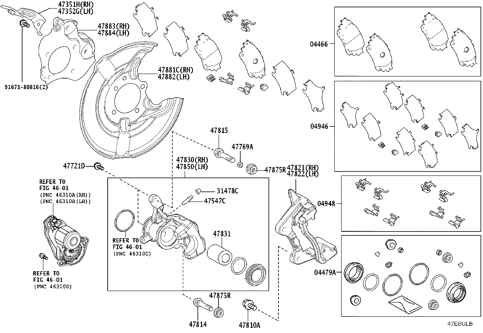 47821-52370 MOUNTING, REAR DISC BRAKE CYLINDER, RH product image