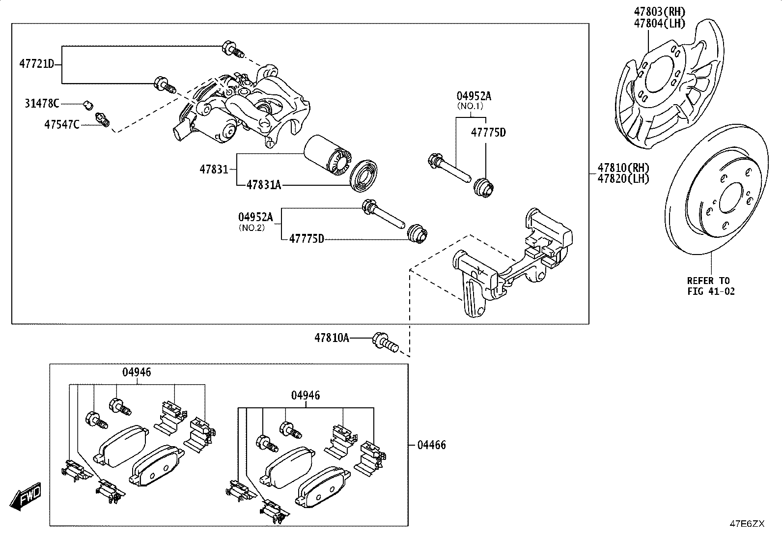 04947-WC001 SHIM KIT, ANTI SQUEAL(FOR REAR DISC BRAKE) product image