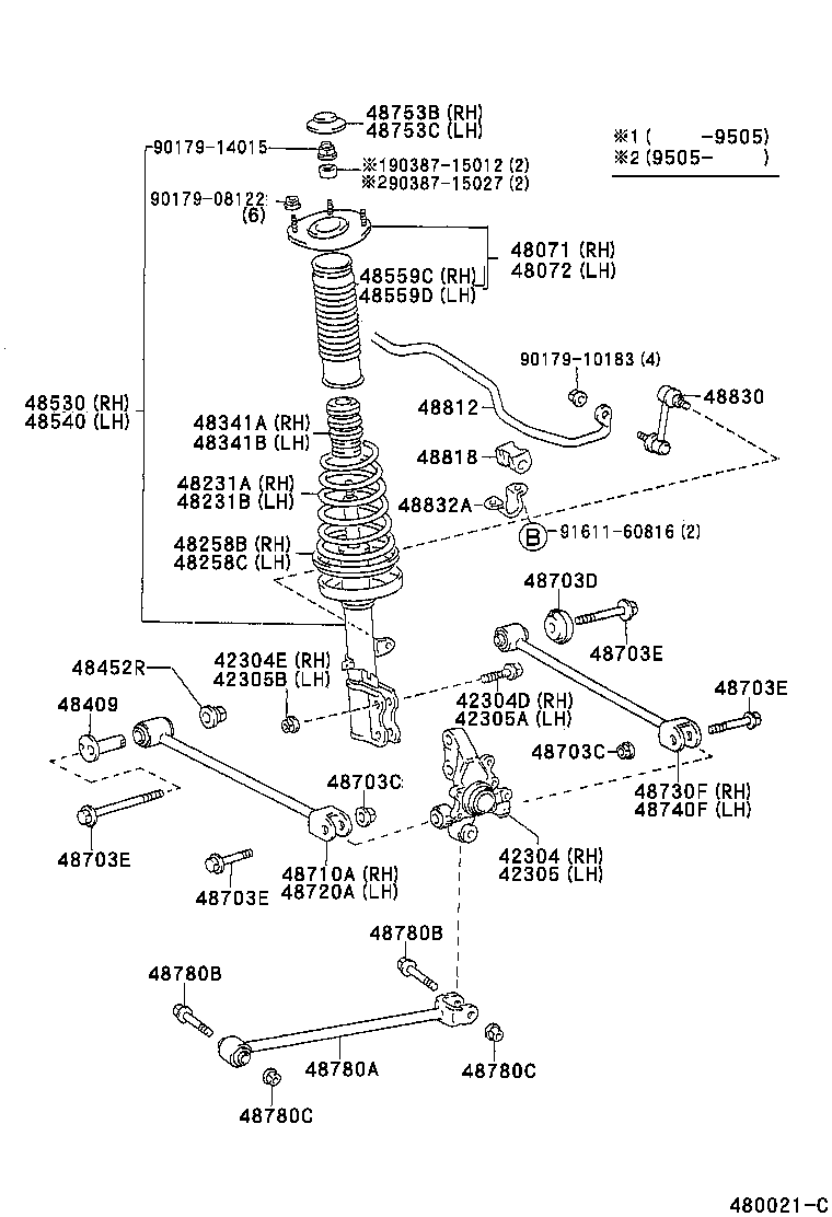42305-20280 CARRIER SUB-ASSY, REAR AXLE, LH product image