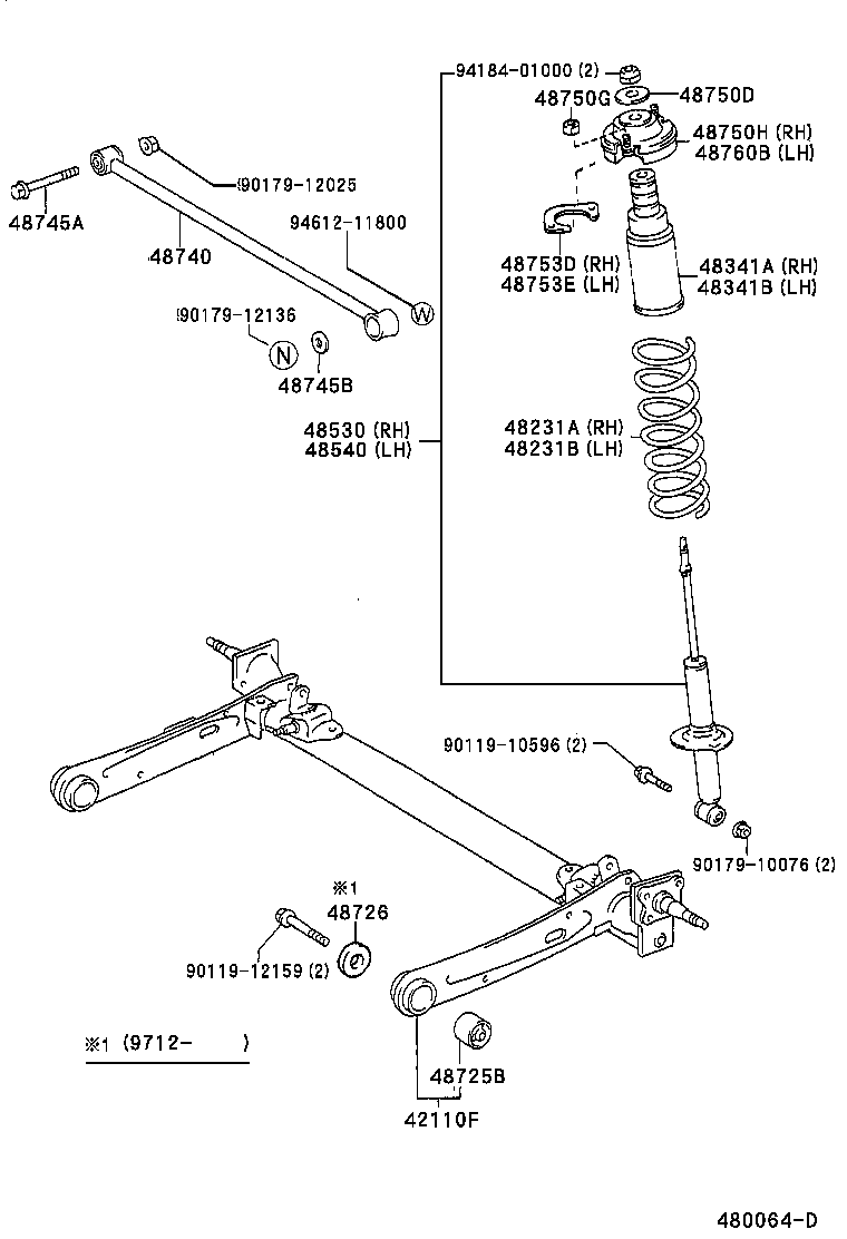 48231-16870 SPRING, COIL, REAR RH product image