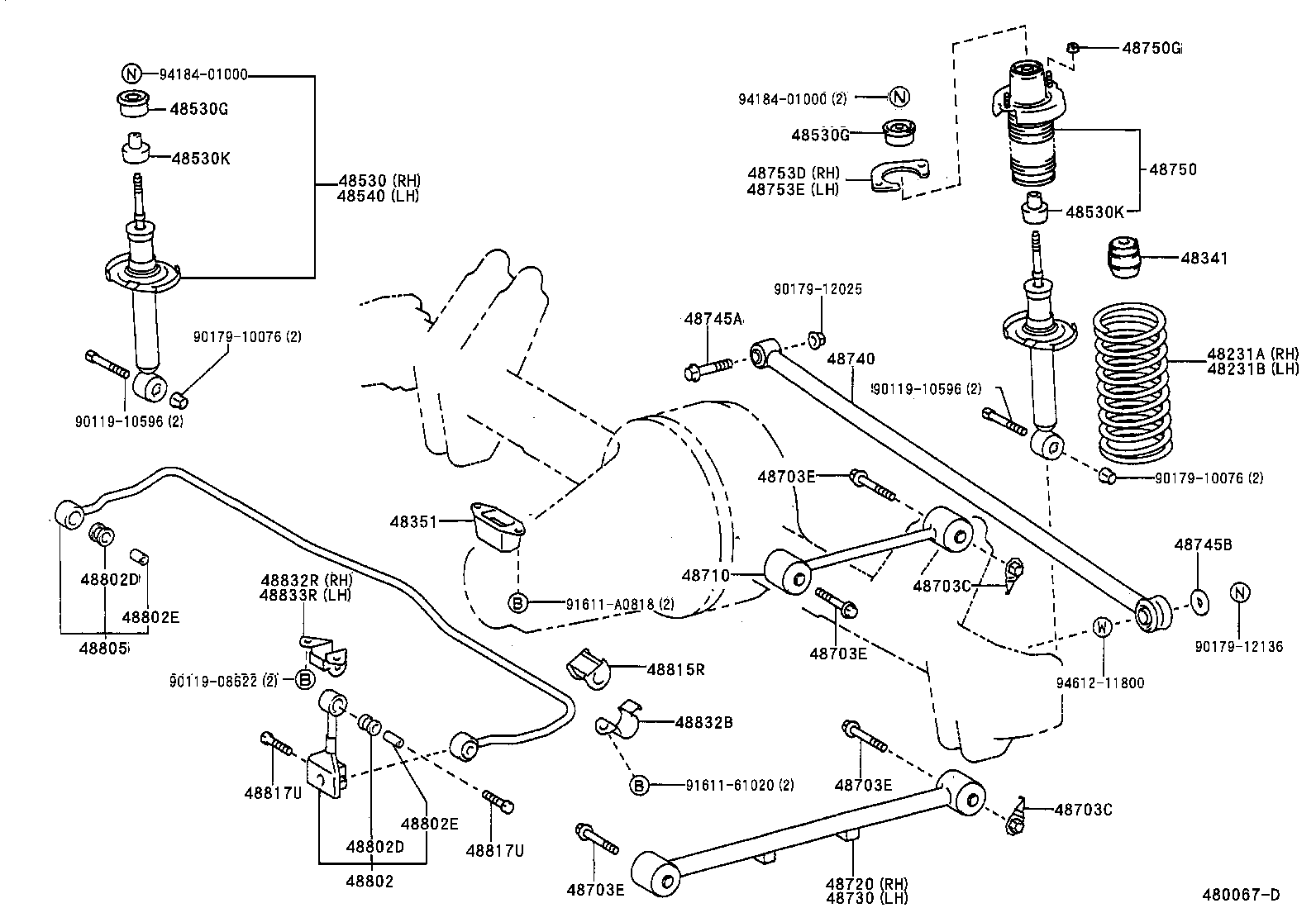 48231-16870 SPRING, COIL, REAR RH product image