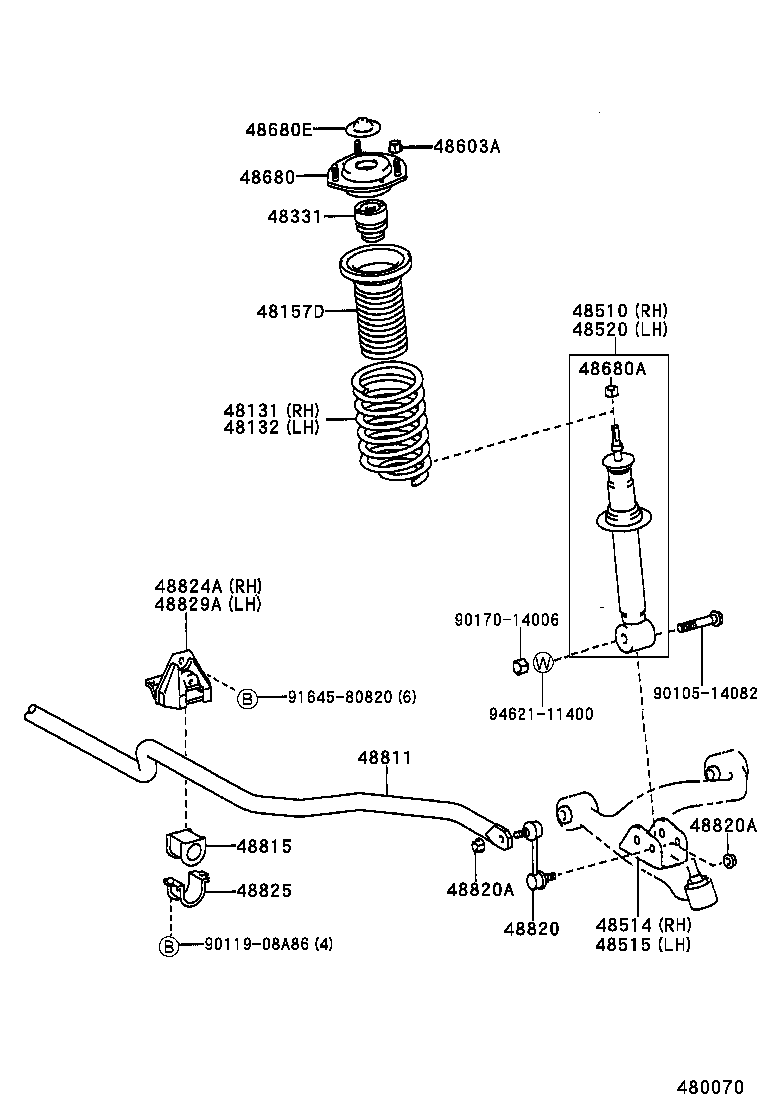 48012-24010 SHELL SUB-ASSY, FRONT SHOCK ABSORBER, LH product image