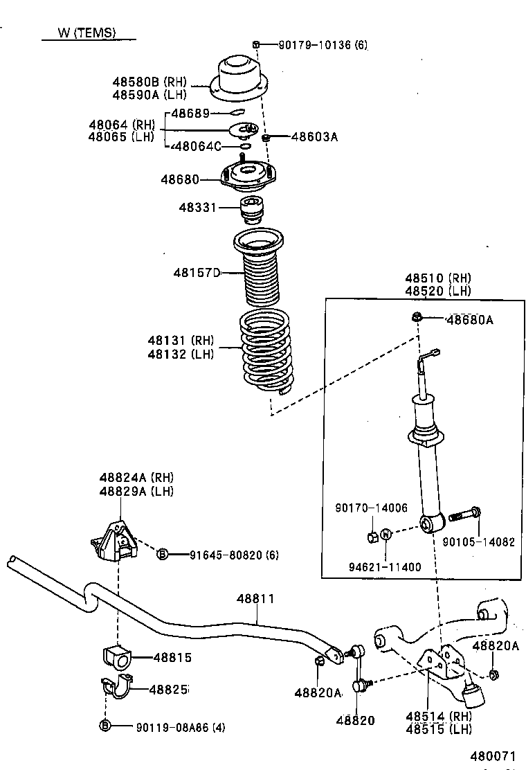 48012-24010 SHELL SUB-ASSY, FRONT SHOCK ABSORBER, LH product image