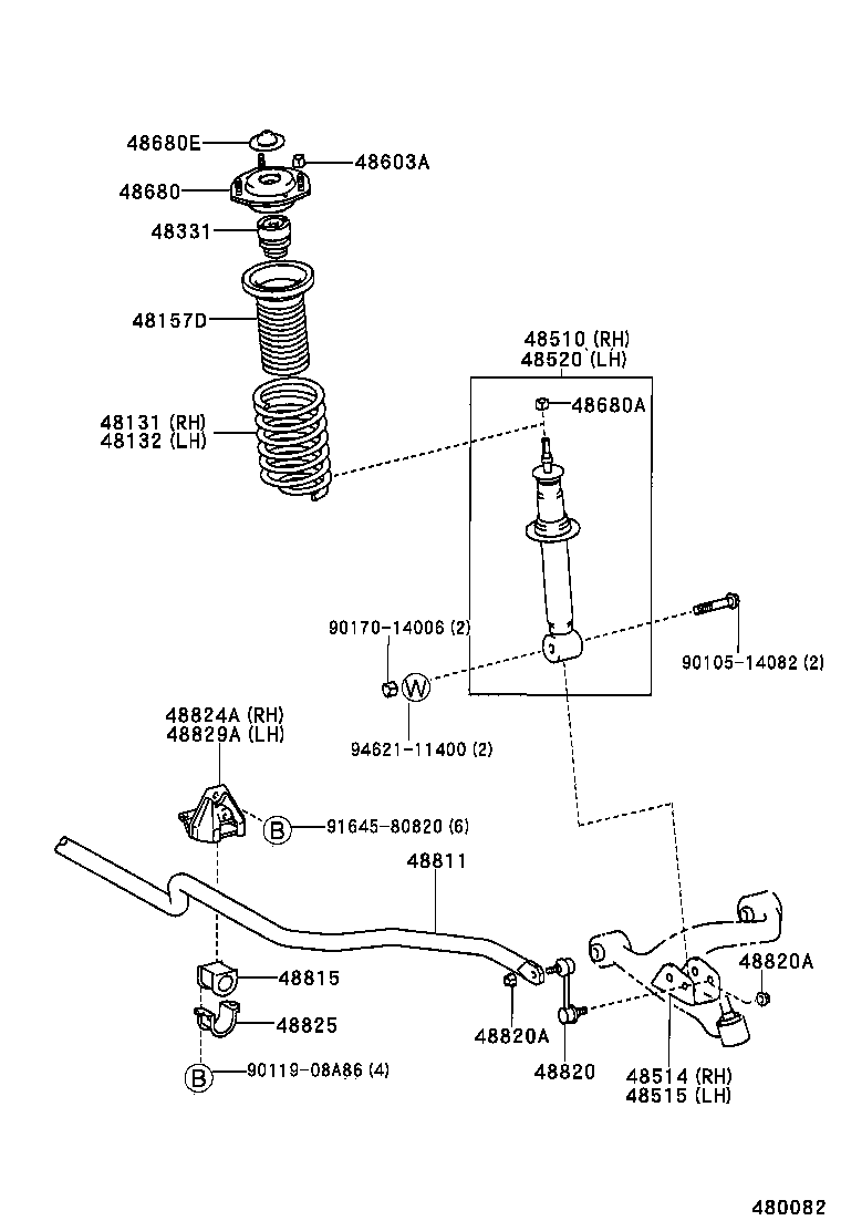 48012-24010 SHELL SUB-ASSY, FRONT SHOCK ABSORBER, LH product image