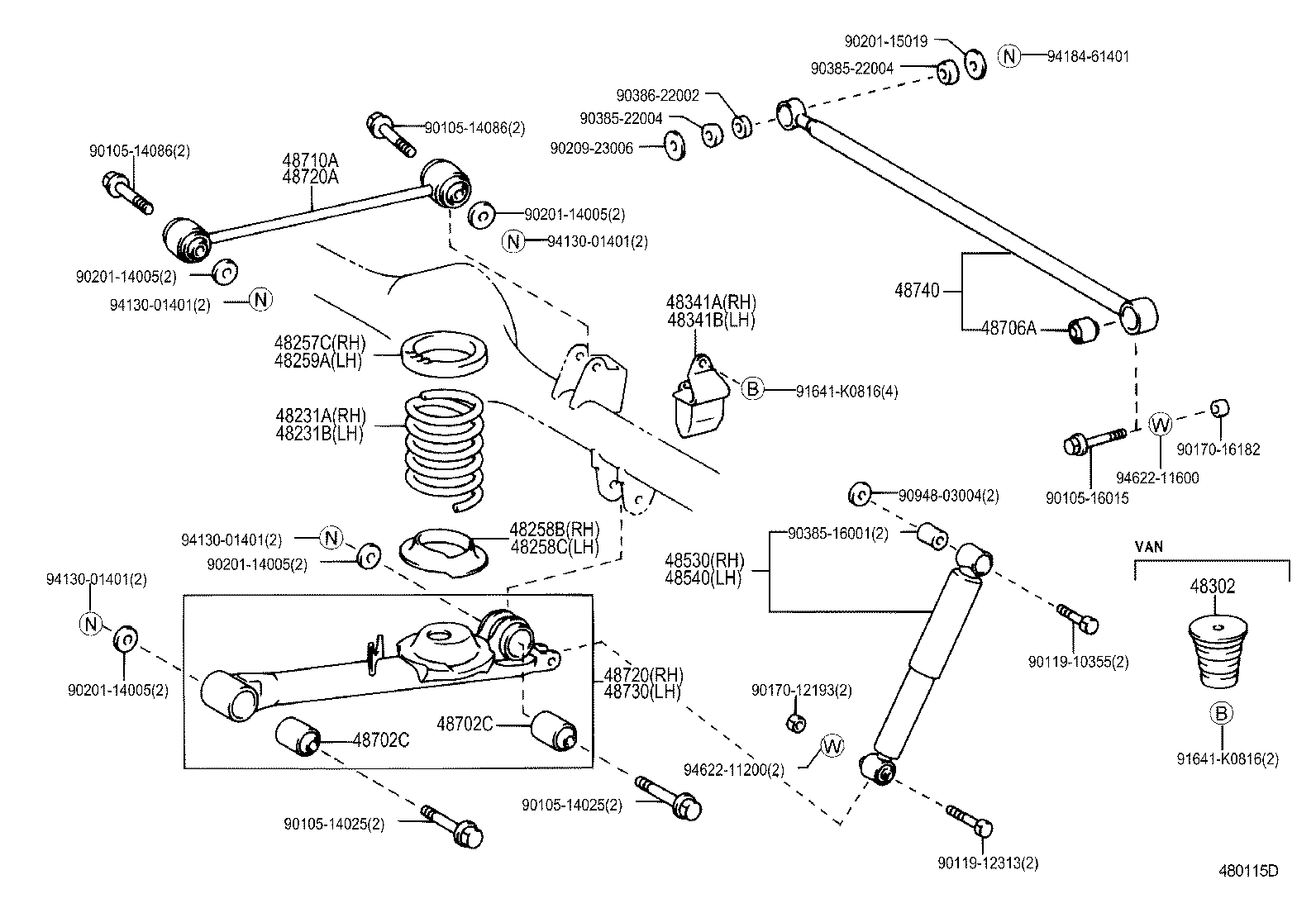 48231-28870 SPRING, COIL, REAR RH product image