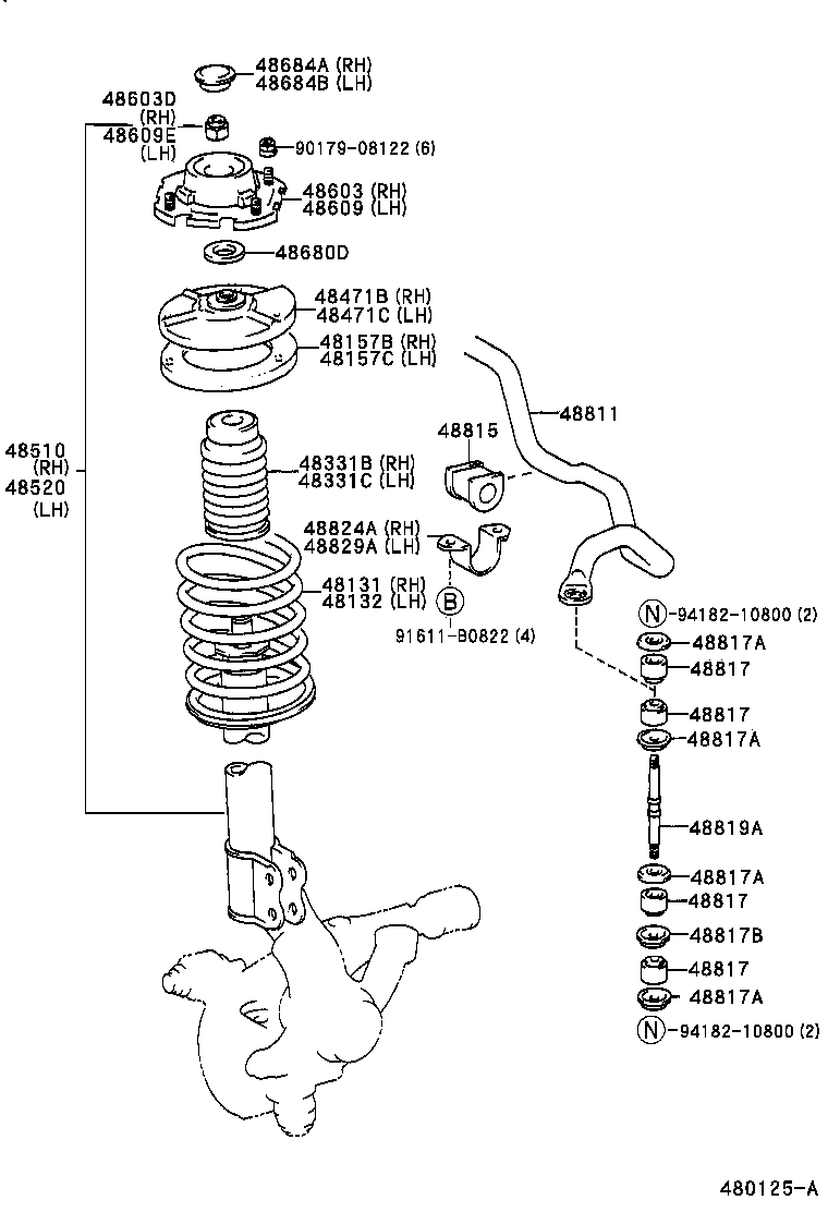 48131-0A010 SPRING, FRONT COIL, RH product image