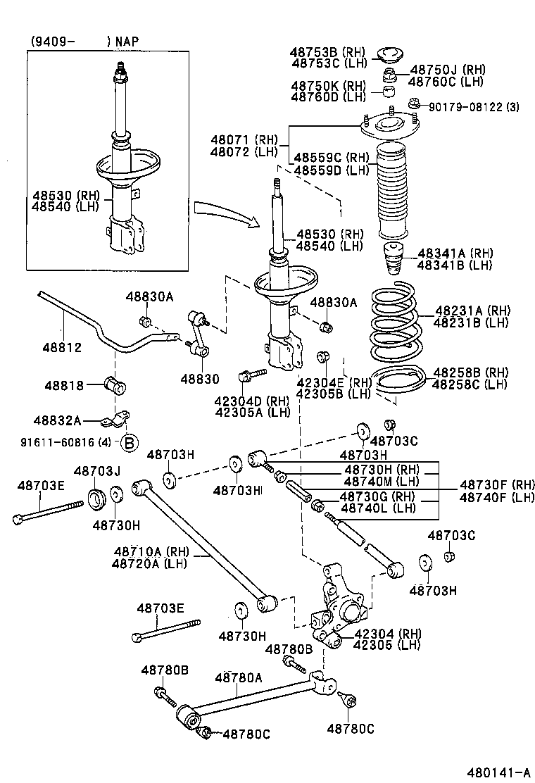 48258-02010 INSULATOR, REAR COIL SPRING, LOWER RH product image