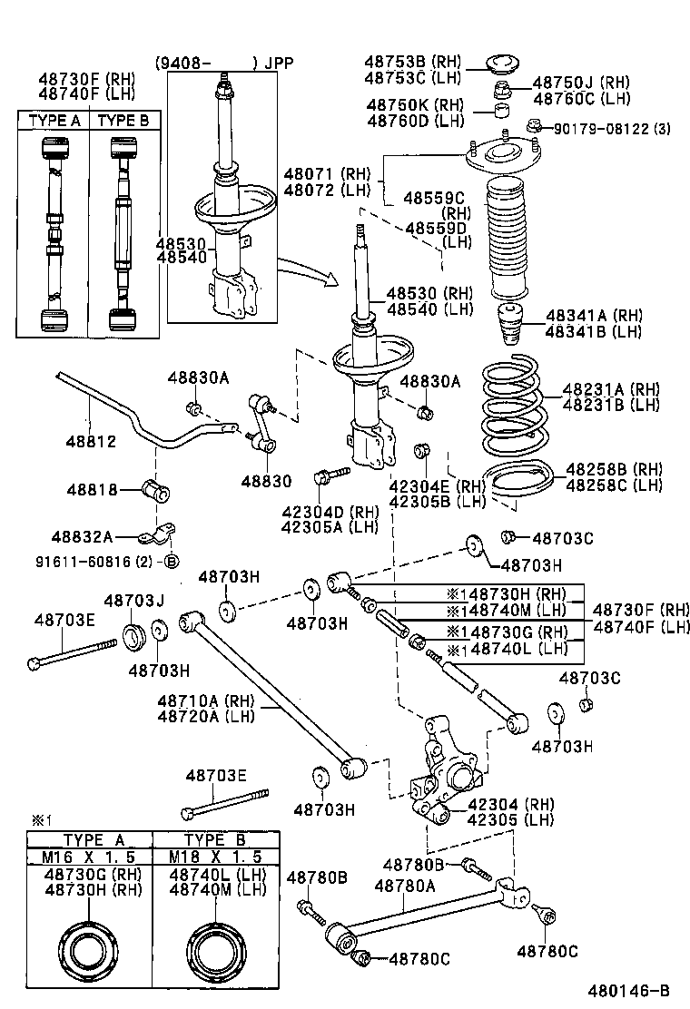 42305-12090 CARRIER SUB-ASSY, REAR AXLE, LH product image
