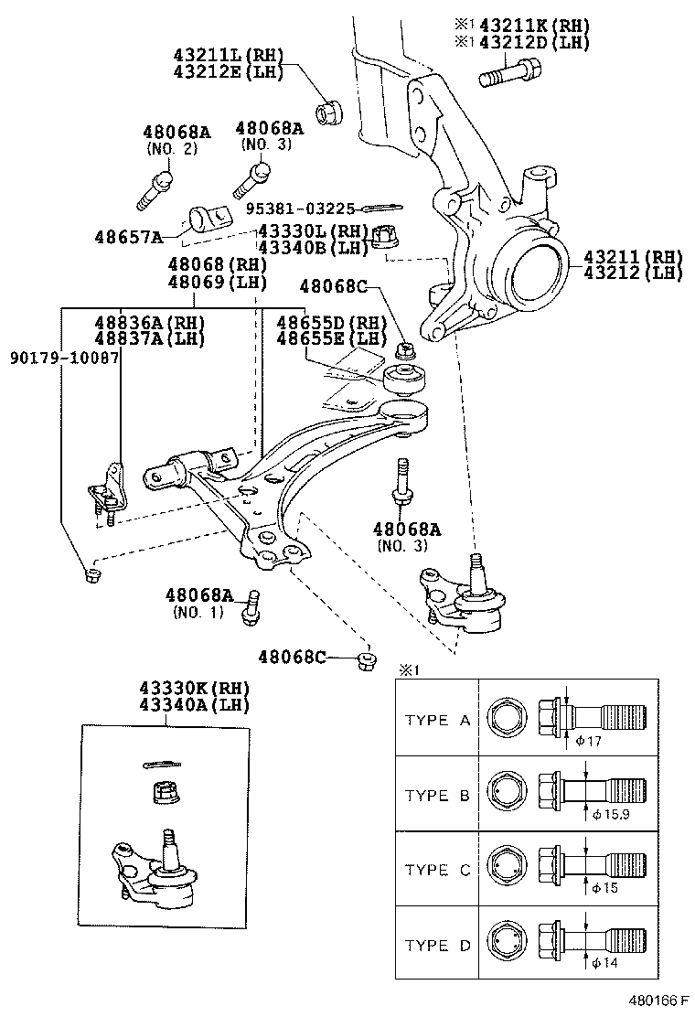 90080-10065 BOLT(FOR FRONT SUSPENSION LOWER ARM) product image